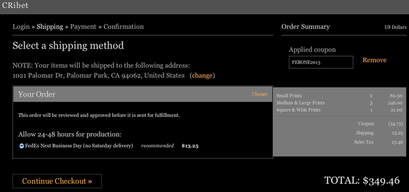 coupon code at checkout