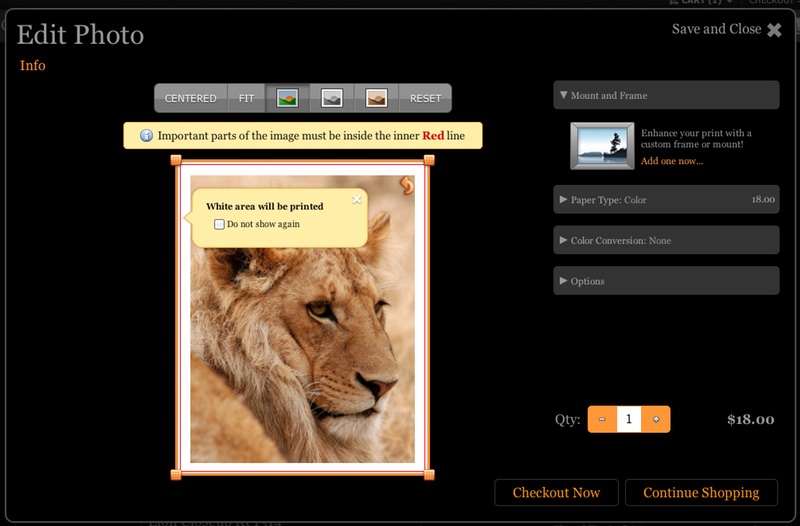 photo paper printing full white no crop