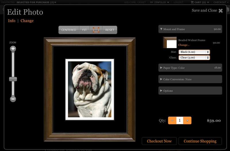 Porthos Zenfolio Edit Frame Mat
